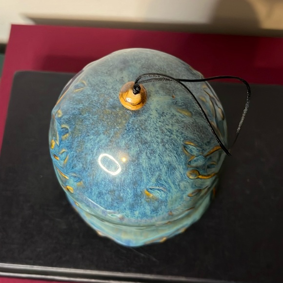 Tree of Life Ceramic Pottery Blue Whispering Bell Wind Chime - Picture 7 of 8